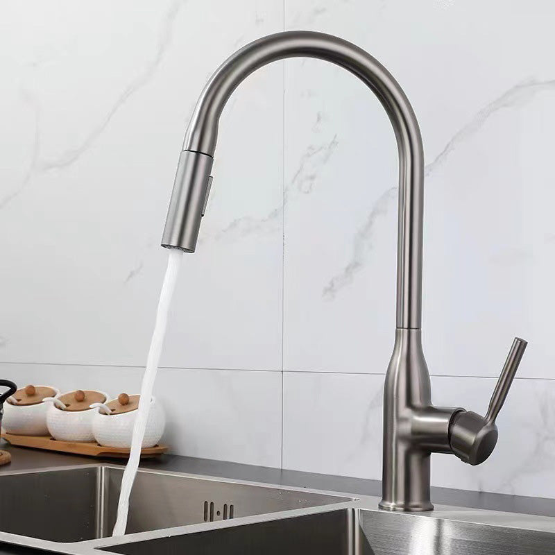 Modern Copper Kitchen Sink Faucet Single Handle High Arc Kitchen Faucet