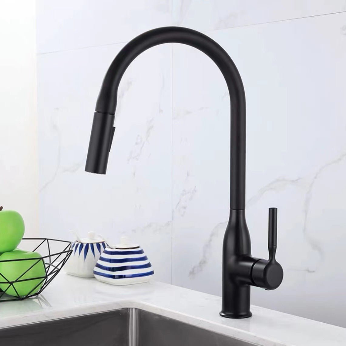 Modern Copper Kitchen Sink Faucet Single Handle High Arc Kitchen Faucet