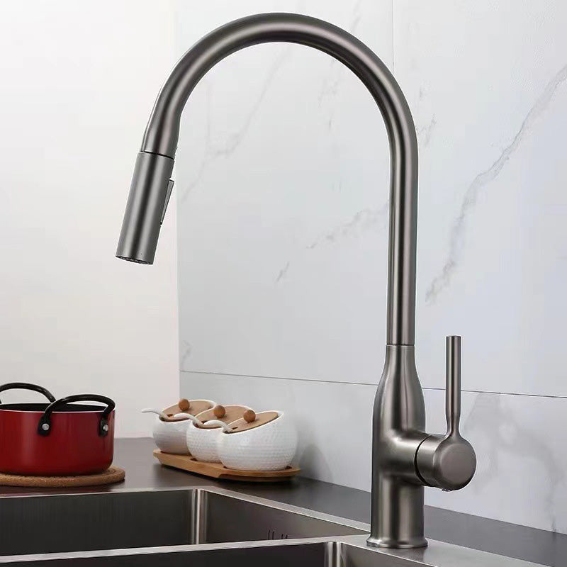 Modern Copper Kitchen Sink Faucet Single Handle High Arc Kitchen Faucet