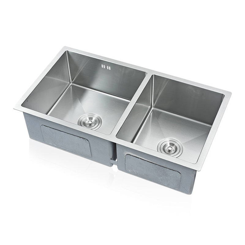 Modern Kitchen Sink Stainless Steel Double Sink with Drain Assembly Workstation Sink