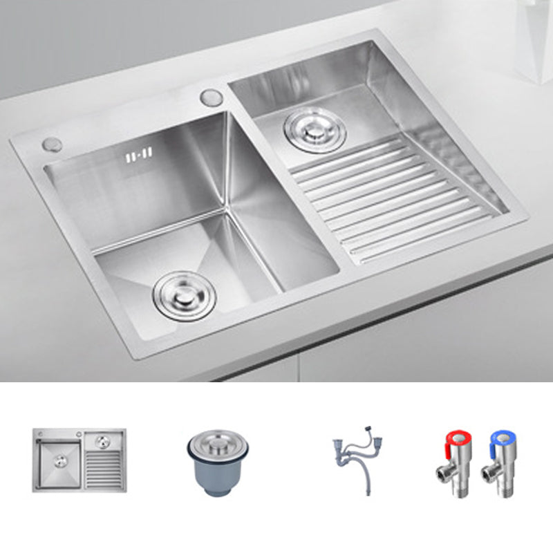 Modern Kitchen Sink Stainless Steel Double Sink with Accessories and Faucet Workstation