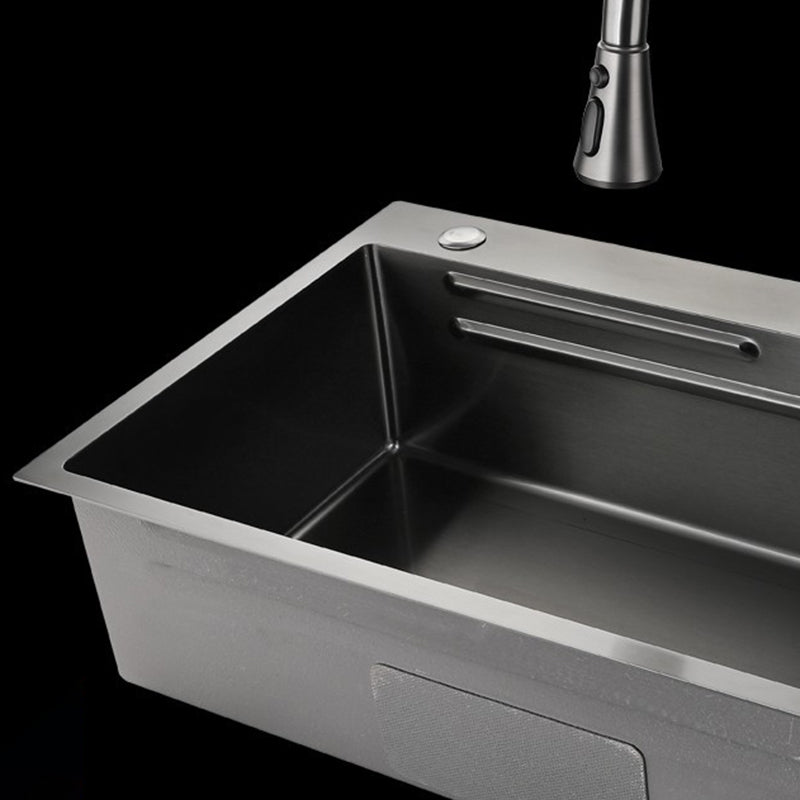 Contemporary Kitchen Sink Corrosion Resistant 3 Holes Kitchen Sink with Drain Assembly