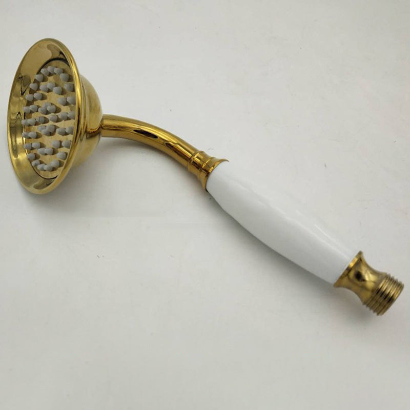 Traditional Handheld Shower Head with Hose Polished Brass Wall-Mount Showerhead