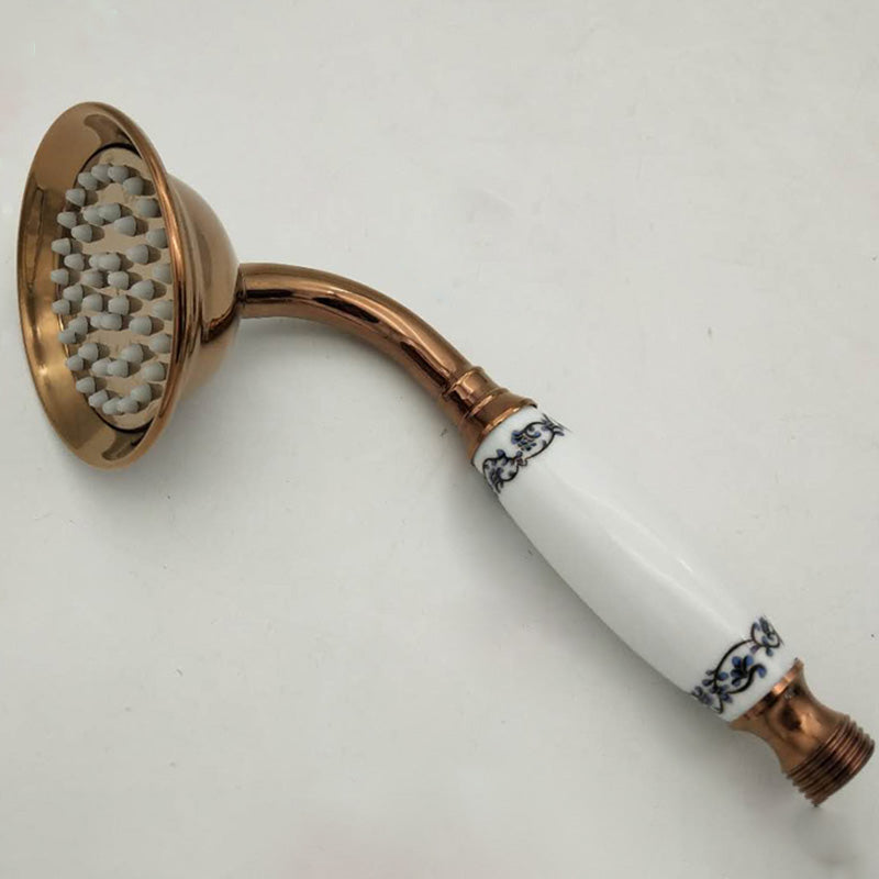 Traditional Handheld Shower Head with Hose Polished Brass Wall-Mount Showerhead