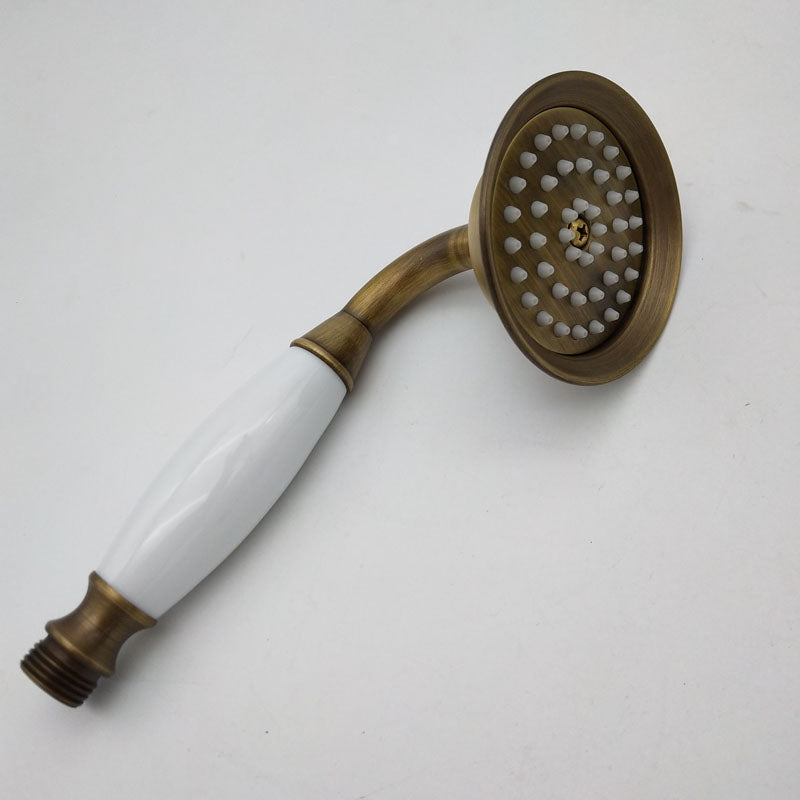 Traditional Handheld Shower Head with Hose Polished Brass Wall-Mount Showerhead