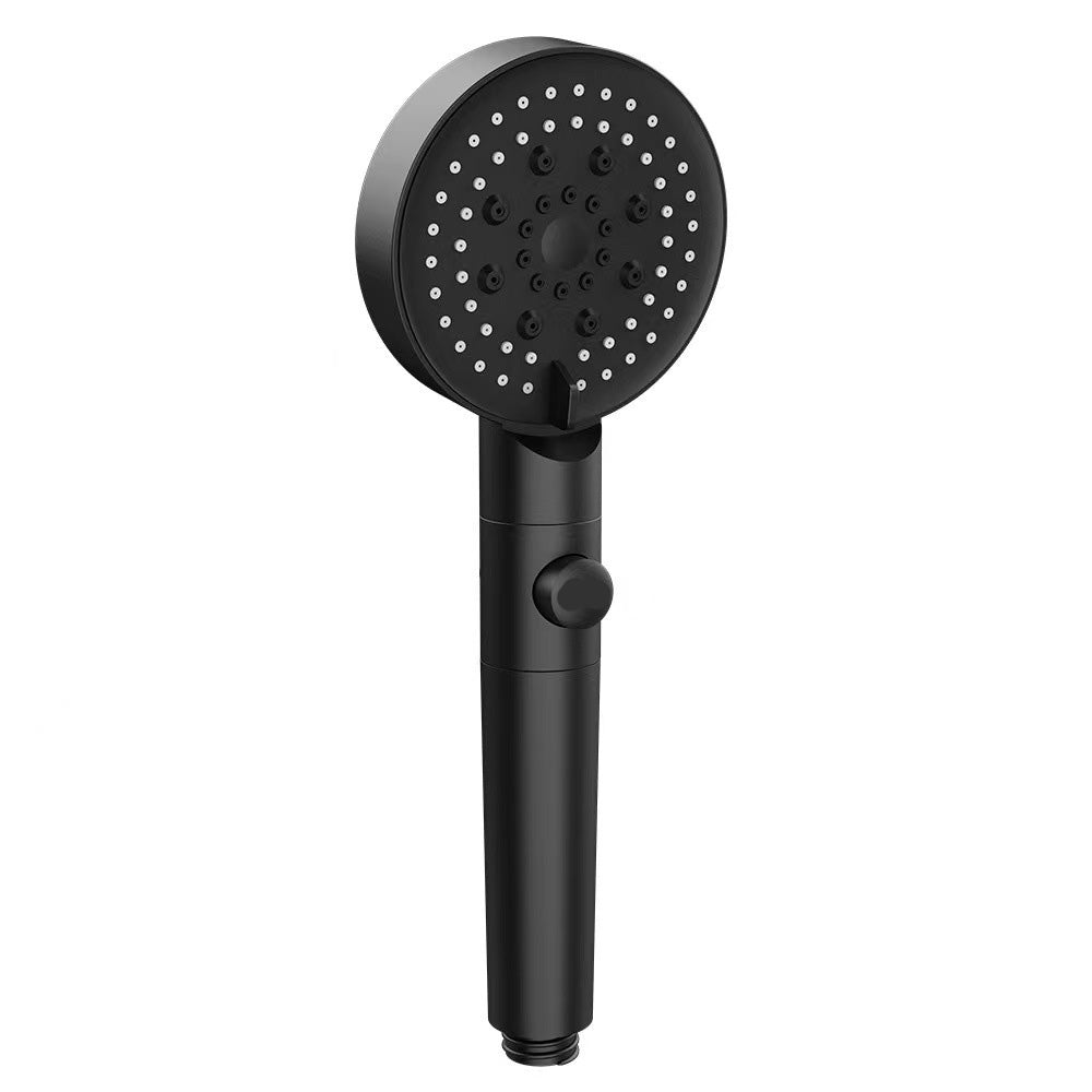 Round Handheld Shower Head Plastic Adjustable Spray Pattern Spray Head for Home