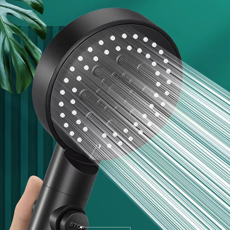 Round Handheld Shower Head Plastic Adjustable Spray Pattern Spray Head for Home