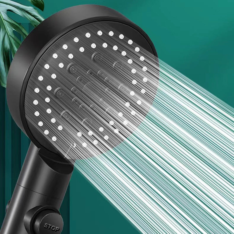 Round Handheld Shower Head Plastic Adjustable Spray Pattern Spray Head for Home