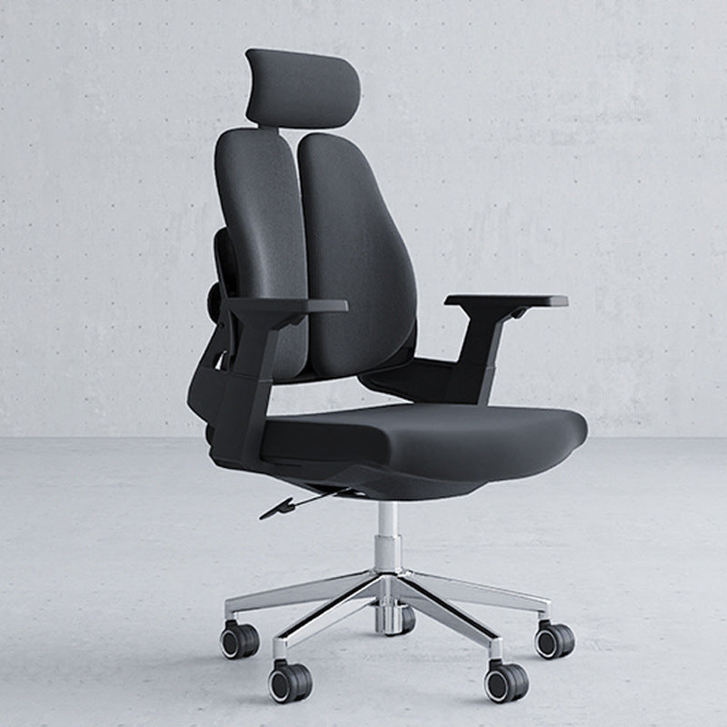 Modern Desk Chair Mesh Computer Chair Mid-Back Chair in Black/Gray