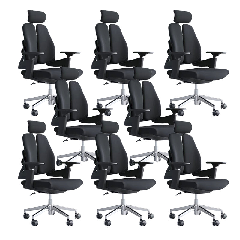 Modern Desk Chair Mesh Computer Chair Mid-Back Chair in Black/Gray