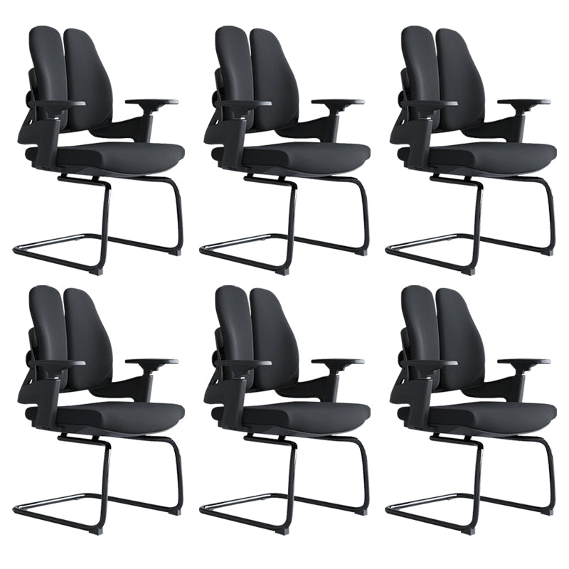 Modern Desk Chair Mesh Computer Chair Mid-Back Chair in Black/Gray