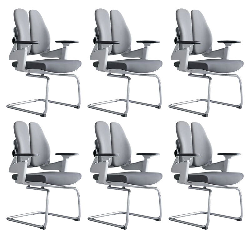 Modern Desk Chair Mesh Computer Chair Mid-Back Chair in Black/Gray