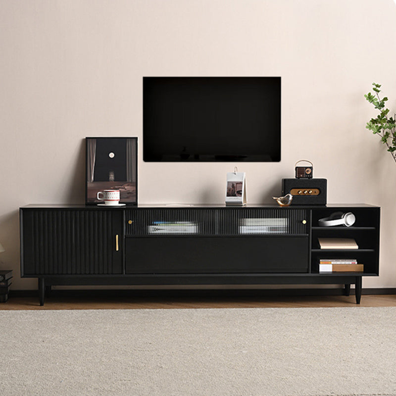 Wooden TV Media Console Industrial Media Console TV Stand with Legs