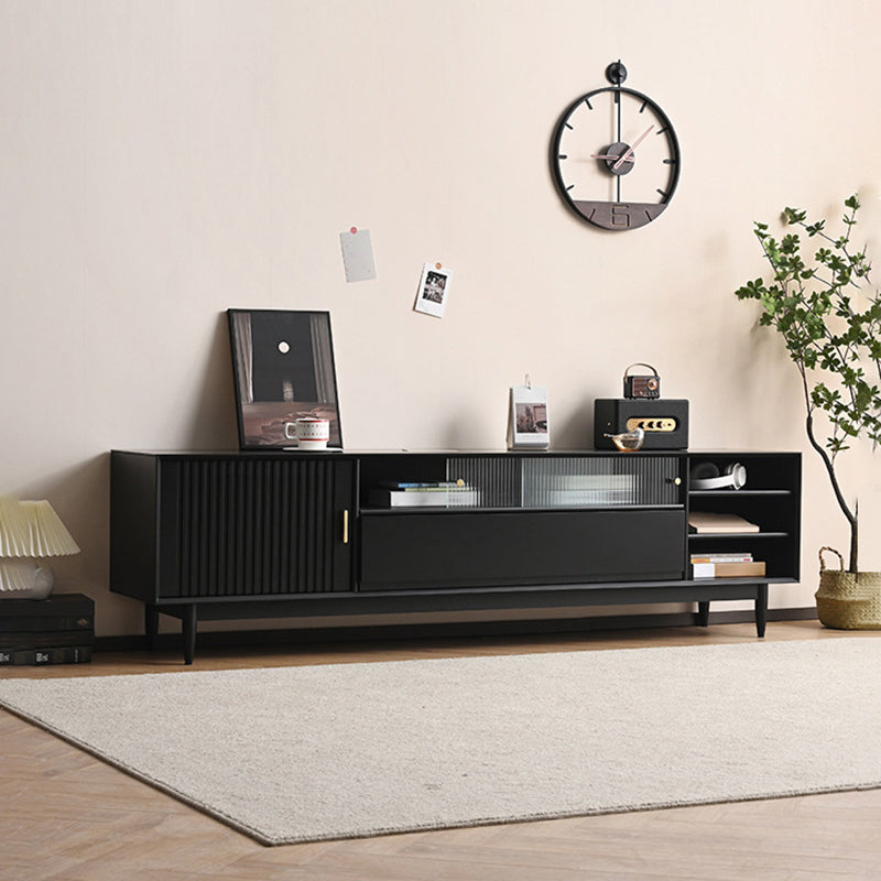 Wooden TV Media Console Industrial Media Console TV Stand with Legs