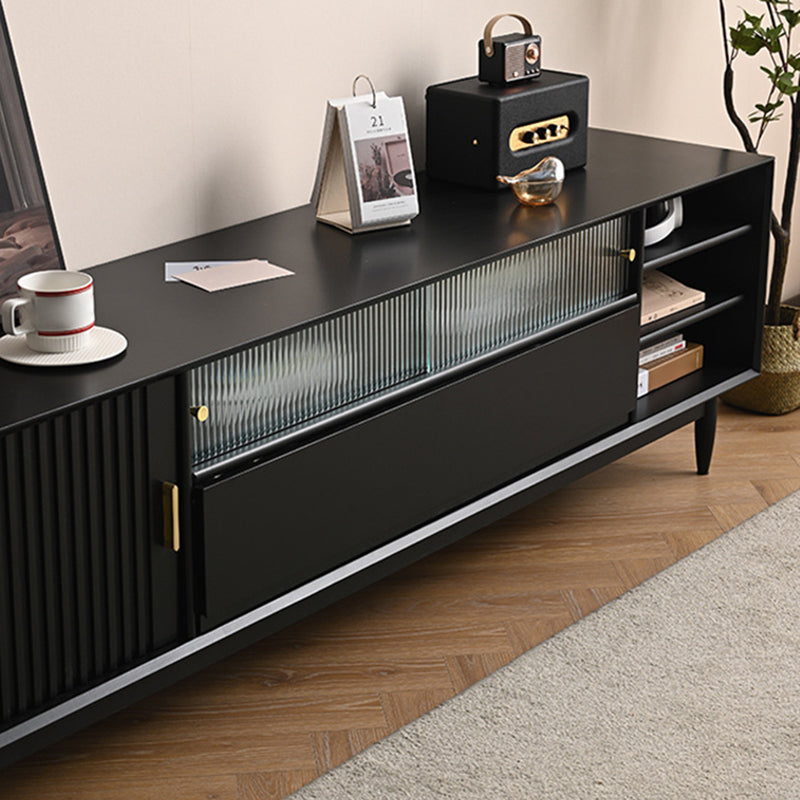 Wooden TV Media Console Industrial Media Console TV Stand with Legs