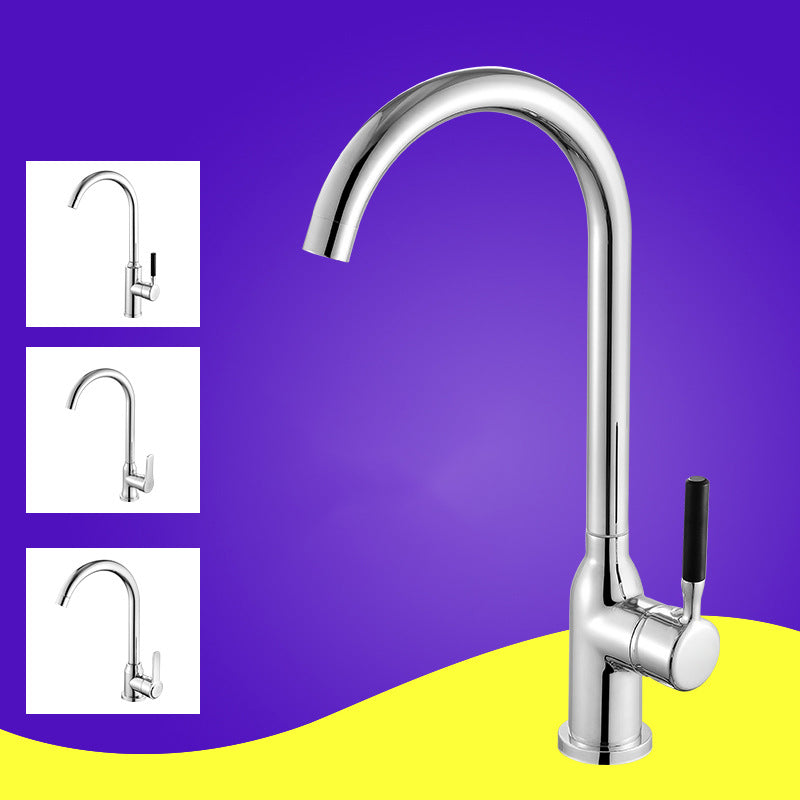 Modern Kitchen Bar Faucet 304 Stainless Steel Lever Handles High Arch Kitchen Faucet