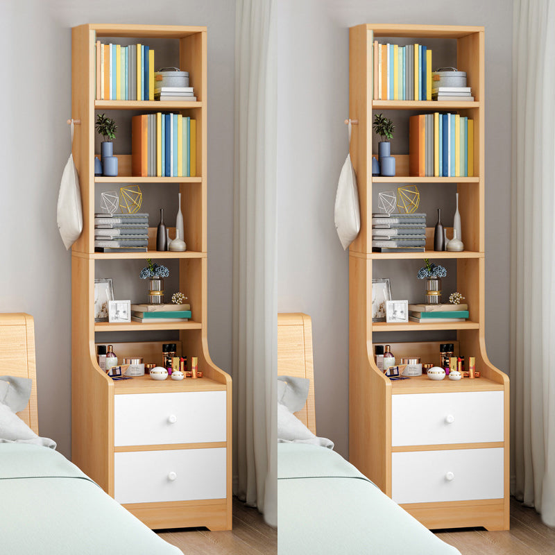 Open Storage Bed Nightstand Contemporary Bedside Cabinet for Bedroom