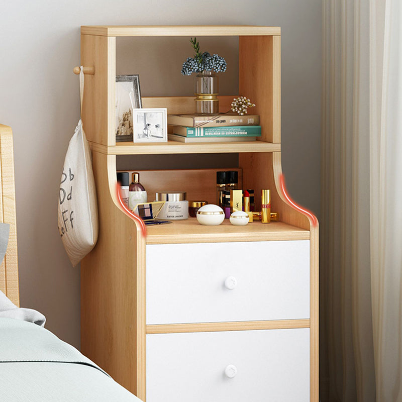 Open Storage Bed Nightstand Contemporary Bedside Cabinet for Bedroom