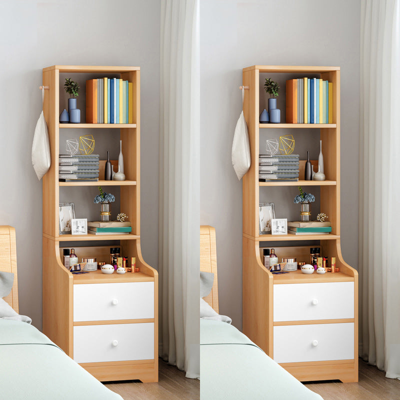 Open Storage Bed Nightstand Contemporary Bedside Cabinet for Bedroom