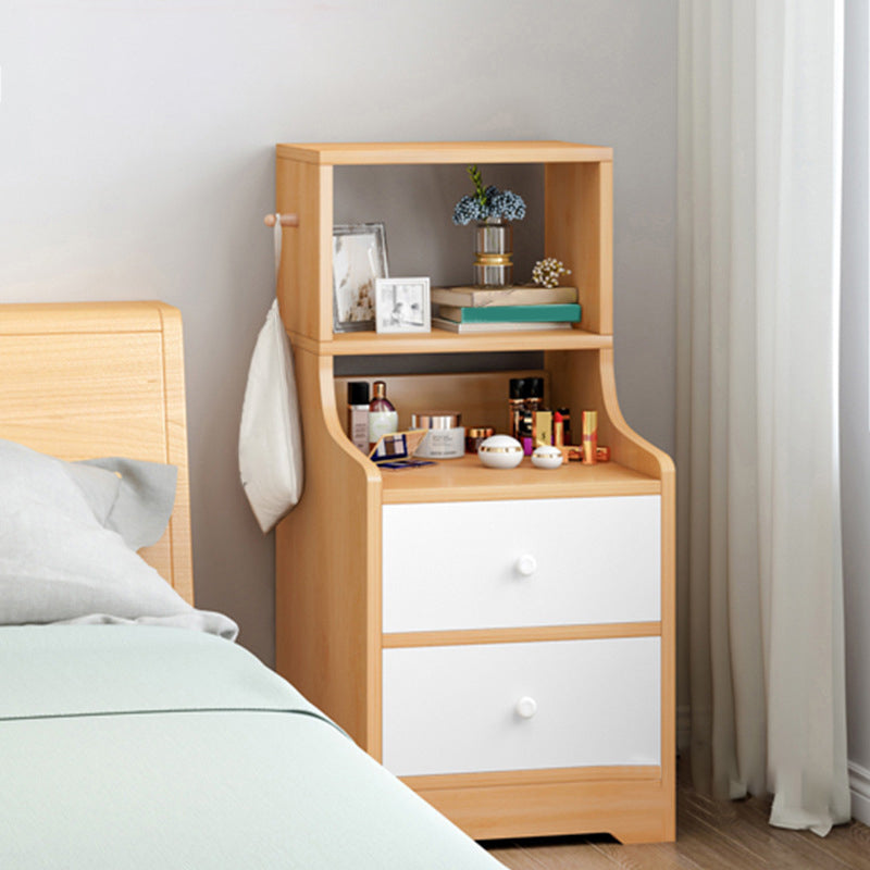 Open Storage Bed Nightstand Contemporary Bedside Cabinet for Bedroom