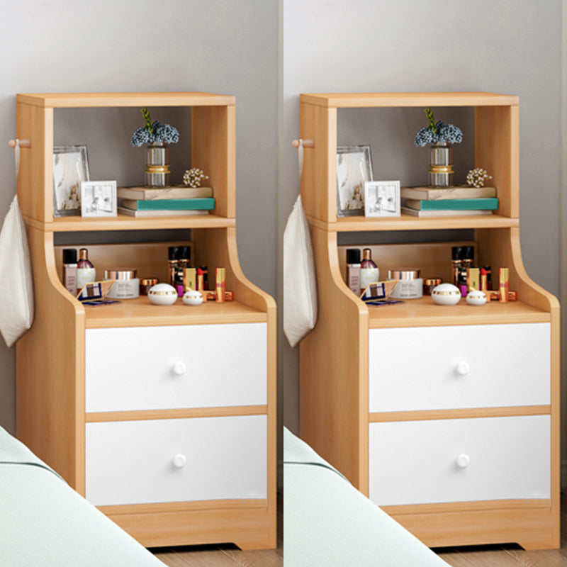 Open Storage Bed Nightstand Contemporary Bedside Cabinet for Bedroom