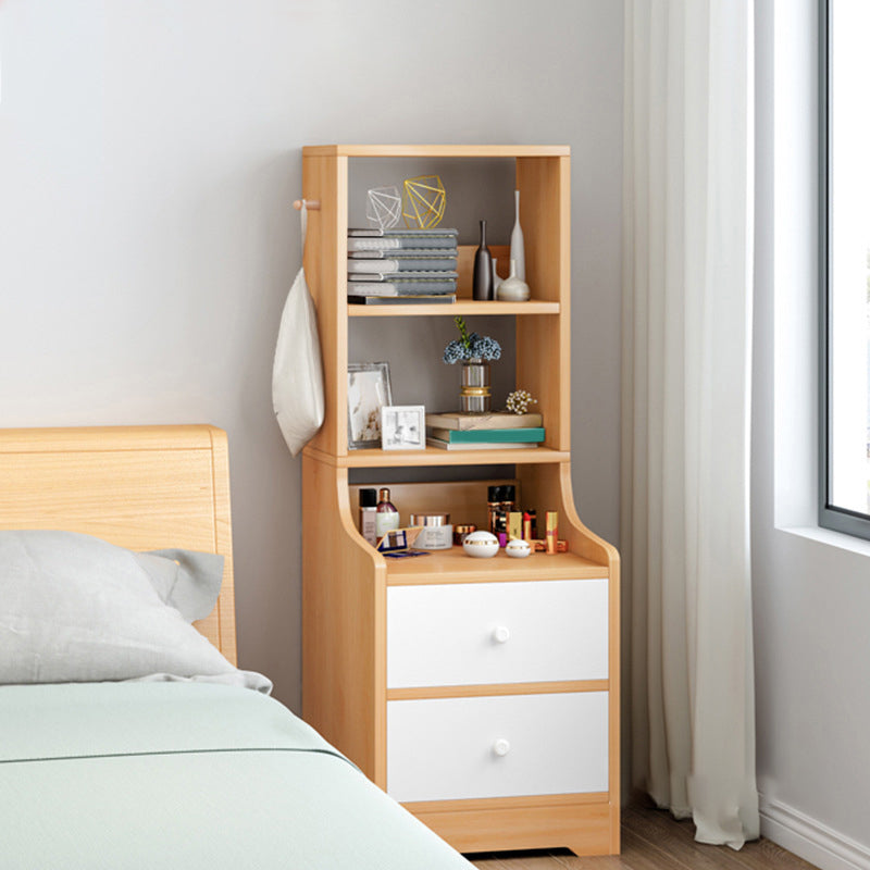 Open Storage Bed Nightstand Contemporary Bedside Cabinet for Bedroom