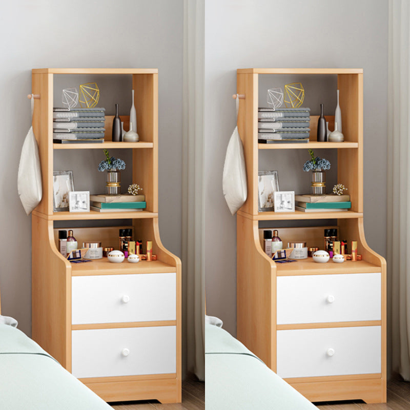 Open Storage Bed Nightstand Contemporary Bedside Cabinet for Bedroom