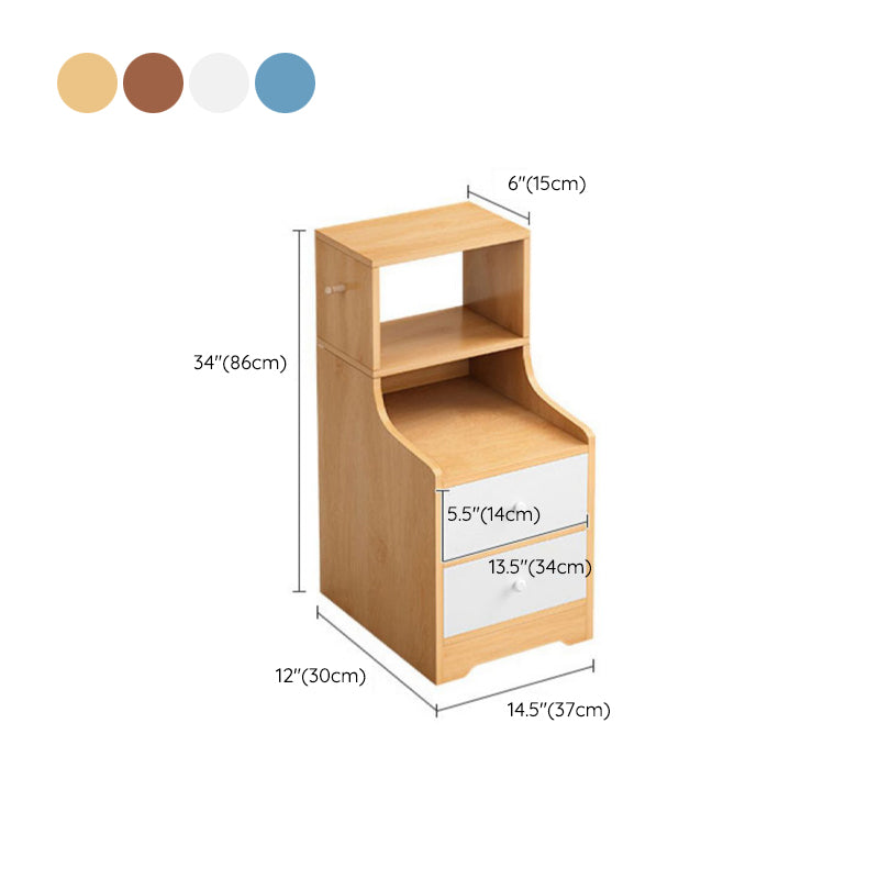 Open Storage Bed Nightstand Contemporary Bedside Cabinet for Bedroom