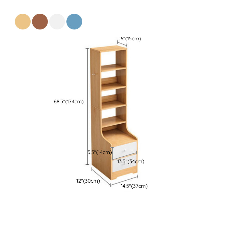 Open Storage Bed Nightstand Contemporary Bedside Cabinet for Bedroom