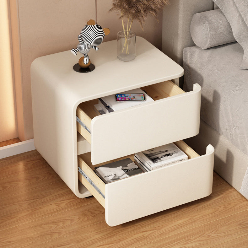 Contemporary Bed Nightstand Solid Wood Bedside Cabinet with 2 Drawers