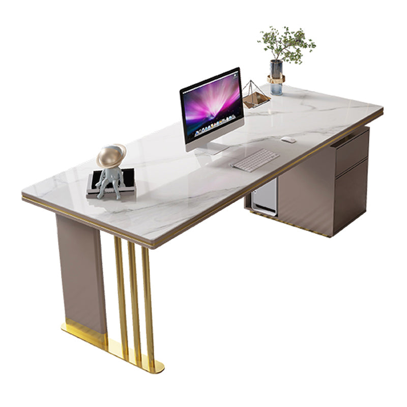 27" Wide Glam Executive Desk 1-drawer Rectangular Office Desk