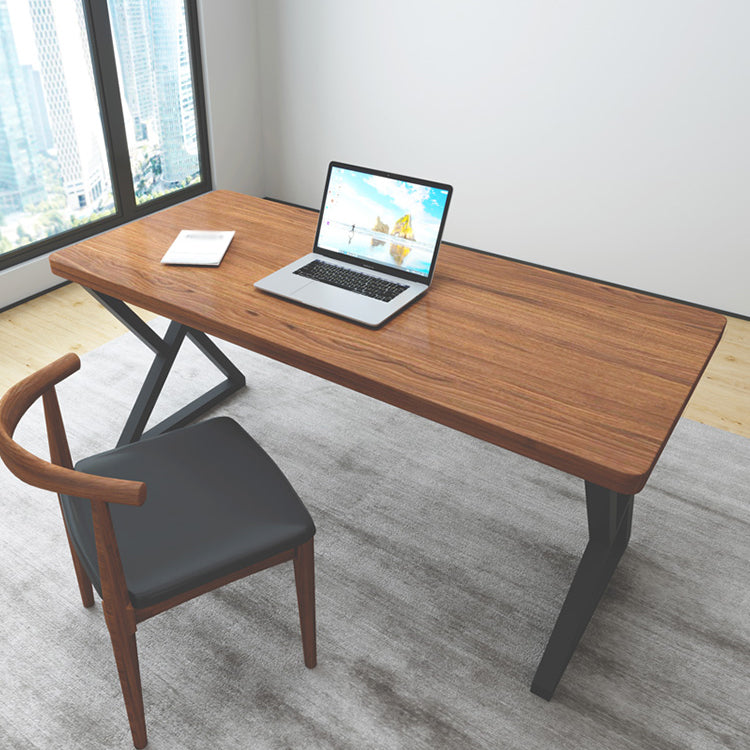 Industrial Solid Wood Writing Desk Rectangular Natural Office Desk