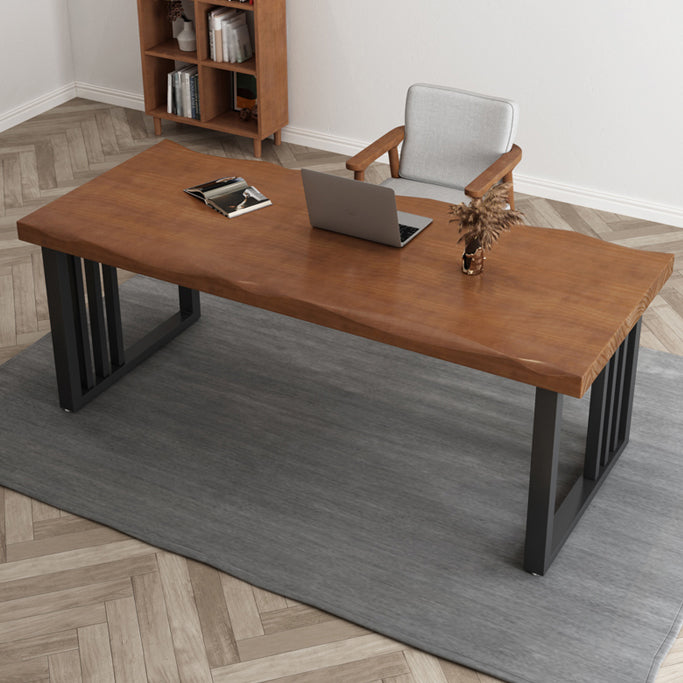 Sled Solid Wood Writing Desk Industrial Rectangular Office Desk