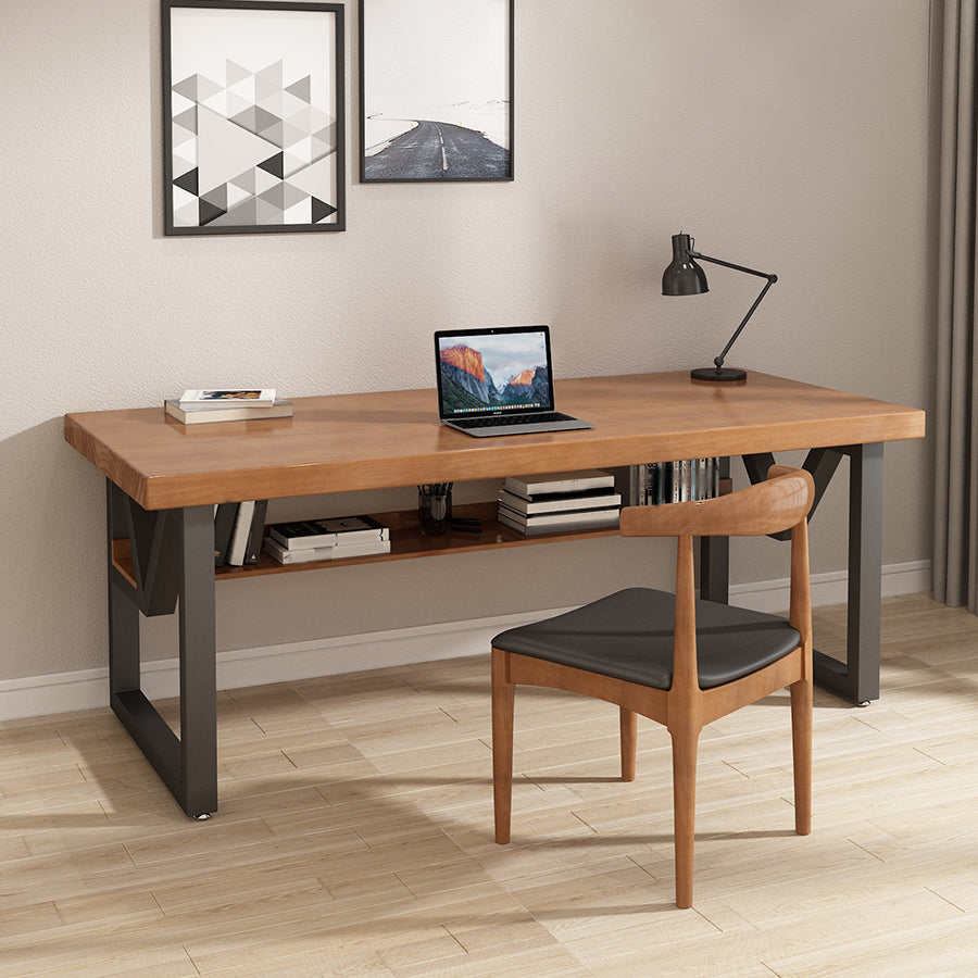 Industrial Solid Wood Writing Desk Sled Rectangular Office Desk