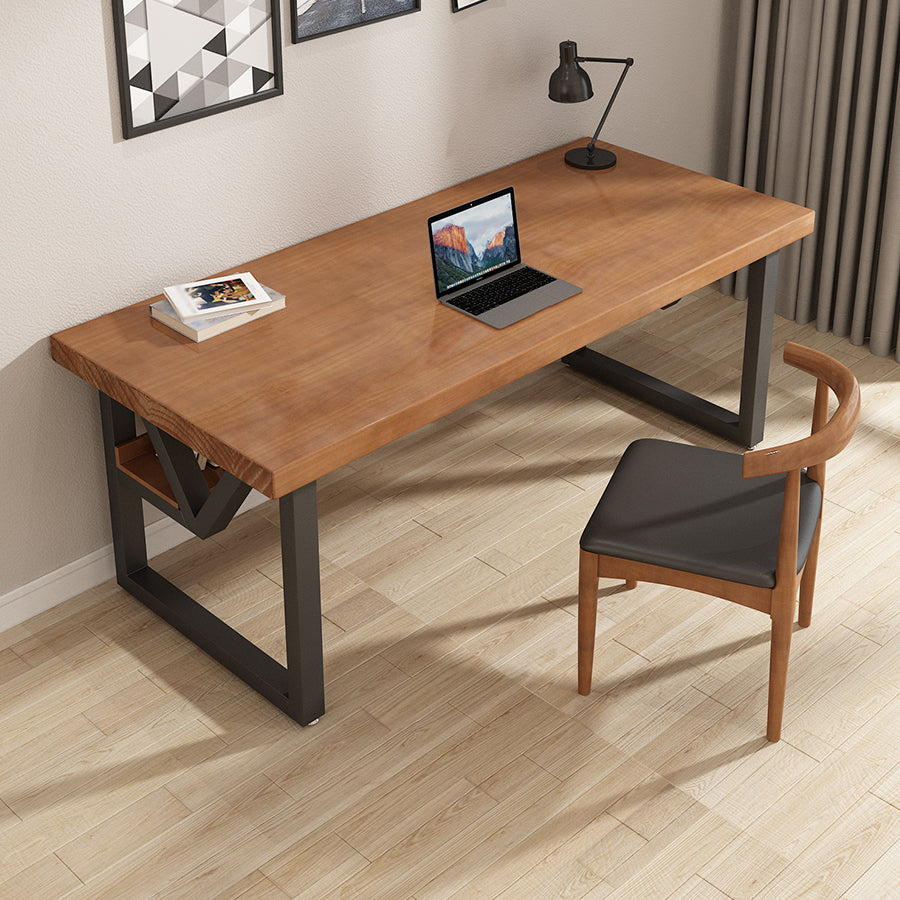 Industrial Solid Wood Writing Desk Sled Rectangular Office Desk