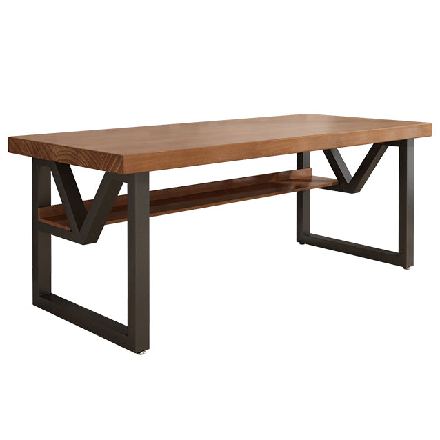 Industrial Solid Wood Writing Desk Sled Rectangular Office Desk