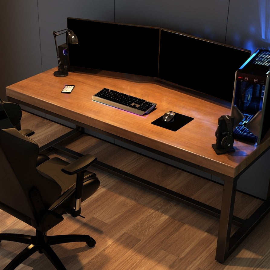 Industrial Wood Computer Desk Rectangular Natural Office Desk