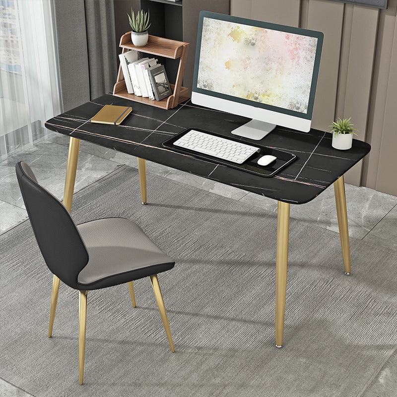 Modern Stone Office Desk 29.53" Tall Parsons Base Writing Desk