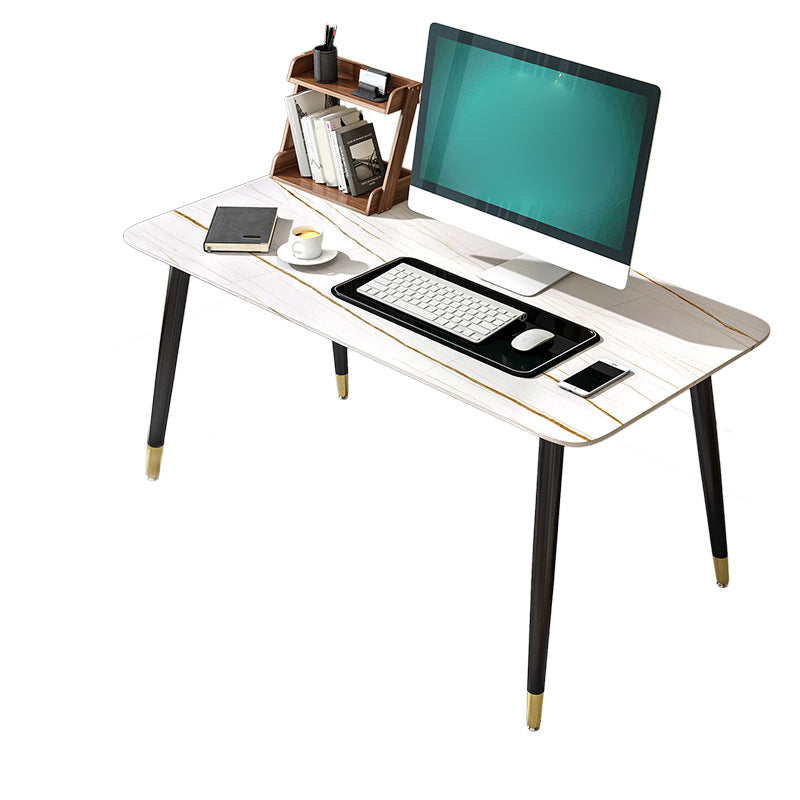 Modern Stone Office Desk 29.53" Tall Parsons Base Writing Desk