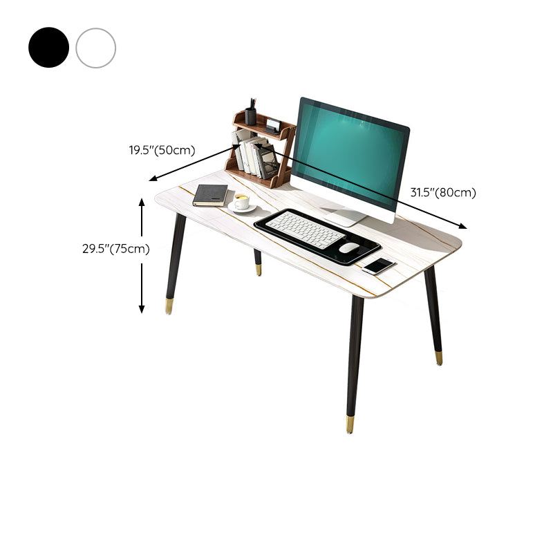 Modern Stone Office Desk 29.53" Tall Parsons Base Writing Desk