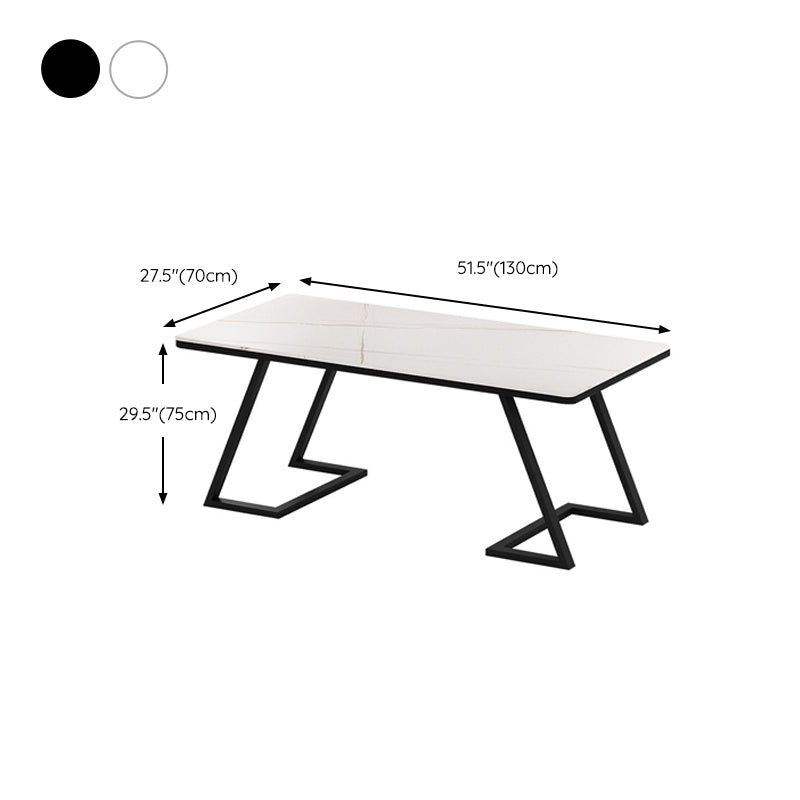 Stone Rectangular Writing Desk Modern 29.53-inch Tall Office Desk