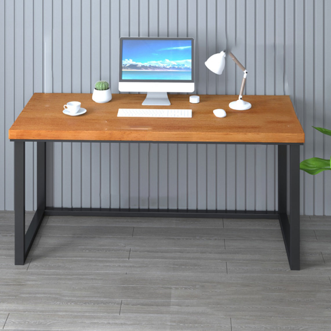 Rectangular Solid Wood Writing Desk Industrial Natural Office Desk