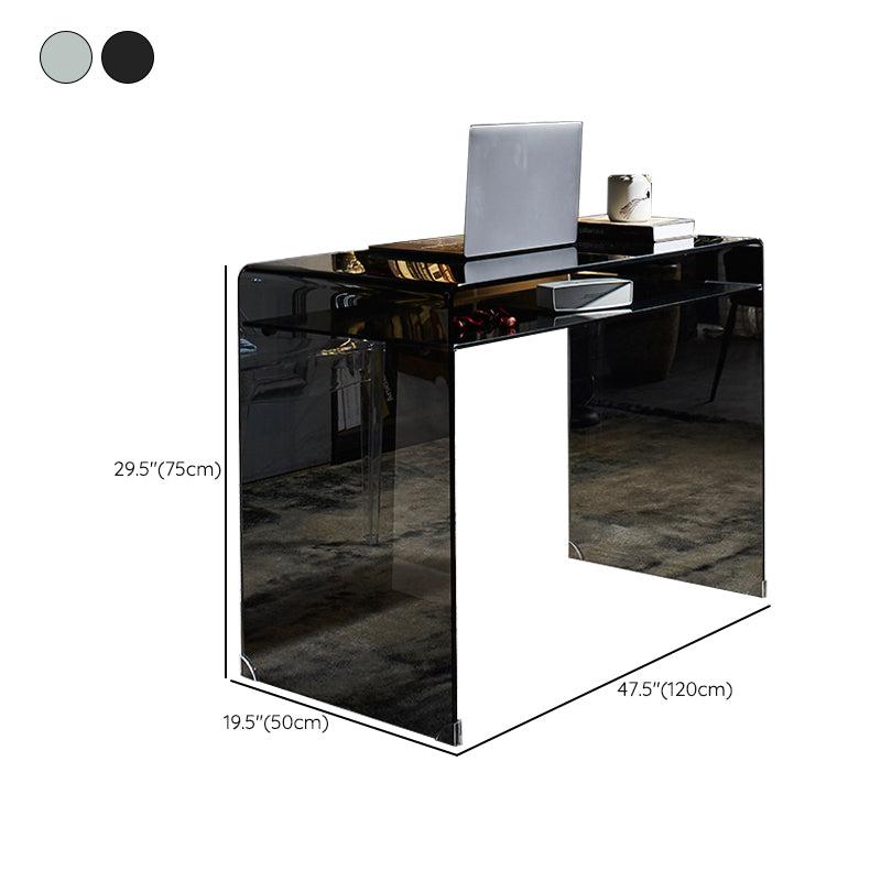 Office 29.53" Tall Writing Desk Rectangular Glass Top Office Desk