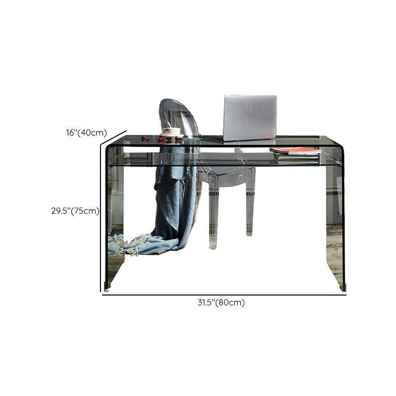Office 29.53" Tall Writing Desk Rectangular Glass Top Office Desk