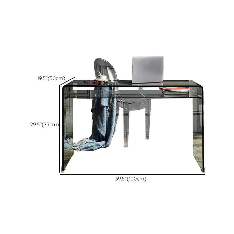 Office 29.53" Tall Writing Desk Rectangular Glass Top Office Desk