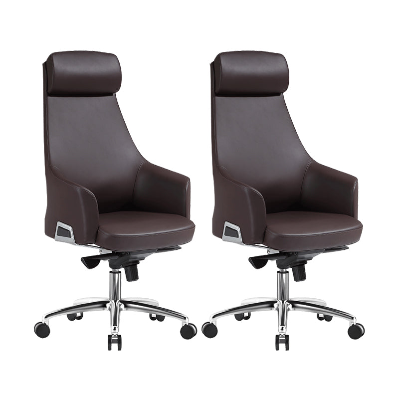 Contemporary Desk Chair Padded Arms Leather Advanced Office Chair