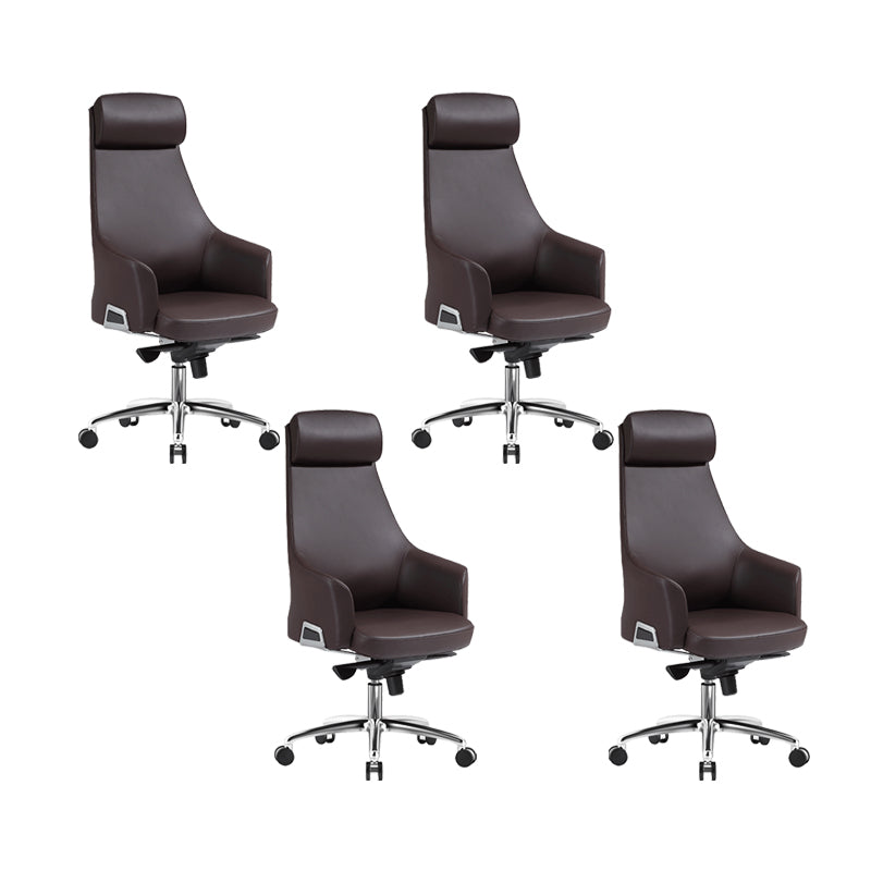 Contemporary Desk Chair Padded Arms Leather Advanced Office Chair