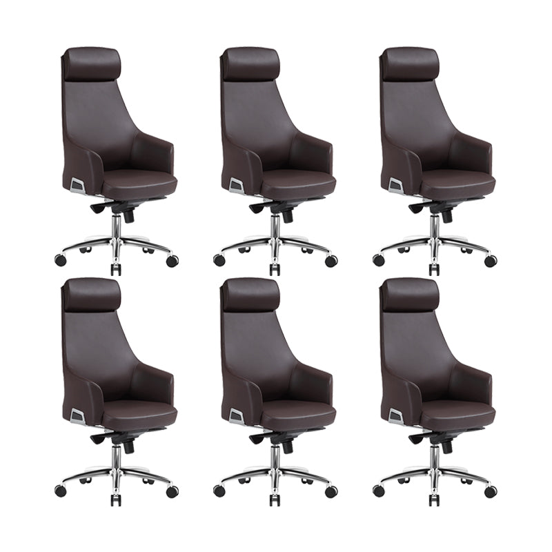 Contemporary Desk Chair Padded Arms Leather Advanced Office Chair