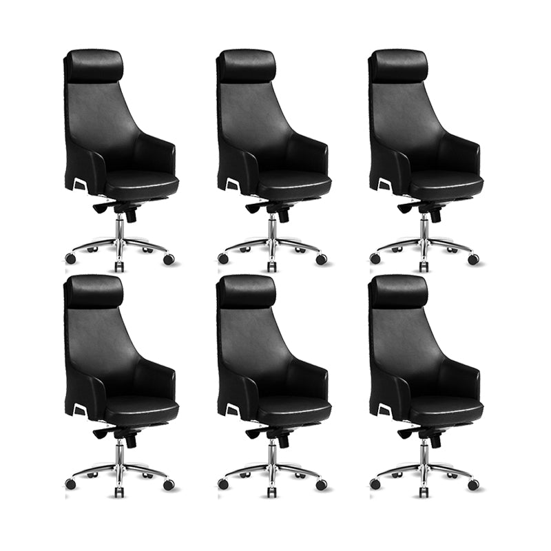 Contemporary Desk Chair Padded Arms Leather Advanced Office Chair