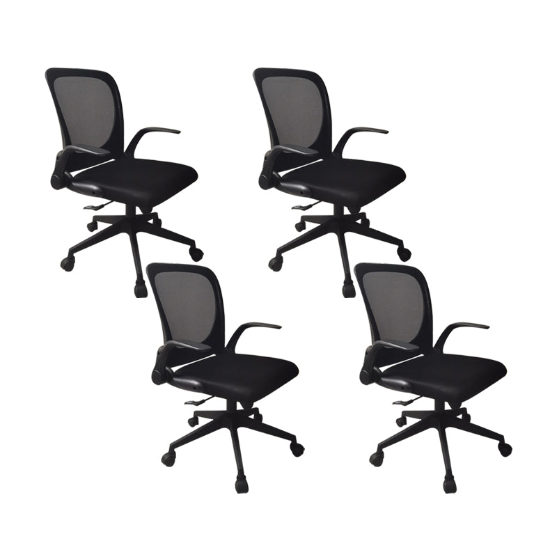 Modern Desk Chair Mesh Conference Chair Mid-Back Chair with Wheels